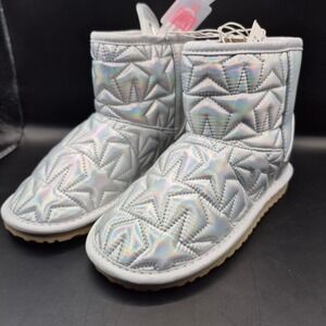 Silver star-patterned‎ children's place boots for girls size 12